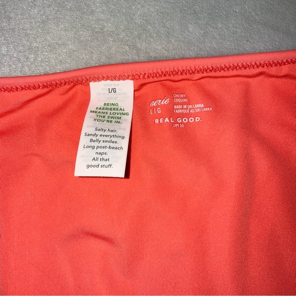 NEW Aerie Pink Blue Coral Cheeky  Bikini Bottom Size Large - Picture 3 of 7